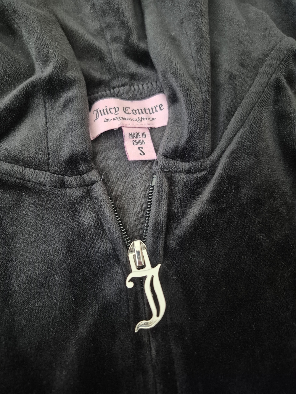 Juicy Couture Black Velour Track Pants & Zip Hoodie Set - Picture 2 of 5